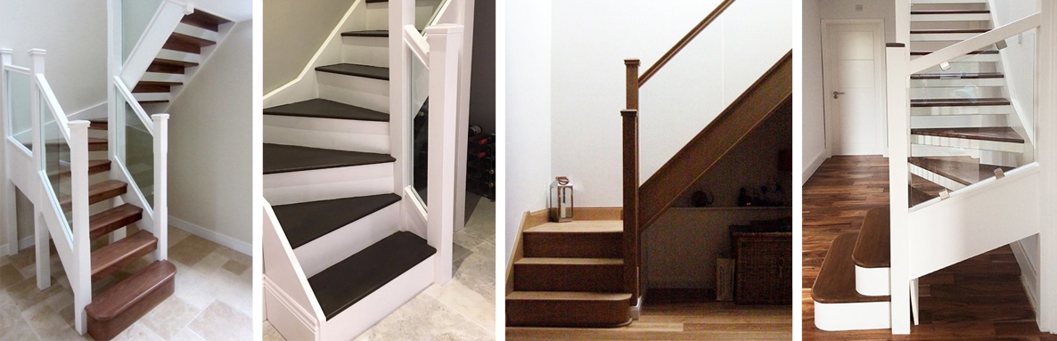 Various styles of glass balustrade for stairs and landing refurbishments 